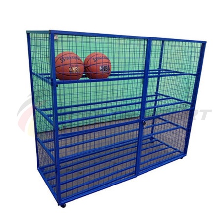 Купить Стеллаж для хранения мячей и инвентаря передвижной металлический (сетка) Разборный в Навашине 